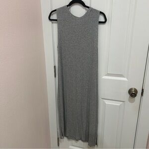 H&M basics gray ribbed midi tank dress